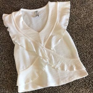 American Rag white ruffle crop top NWOT